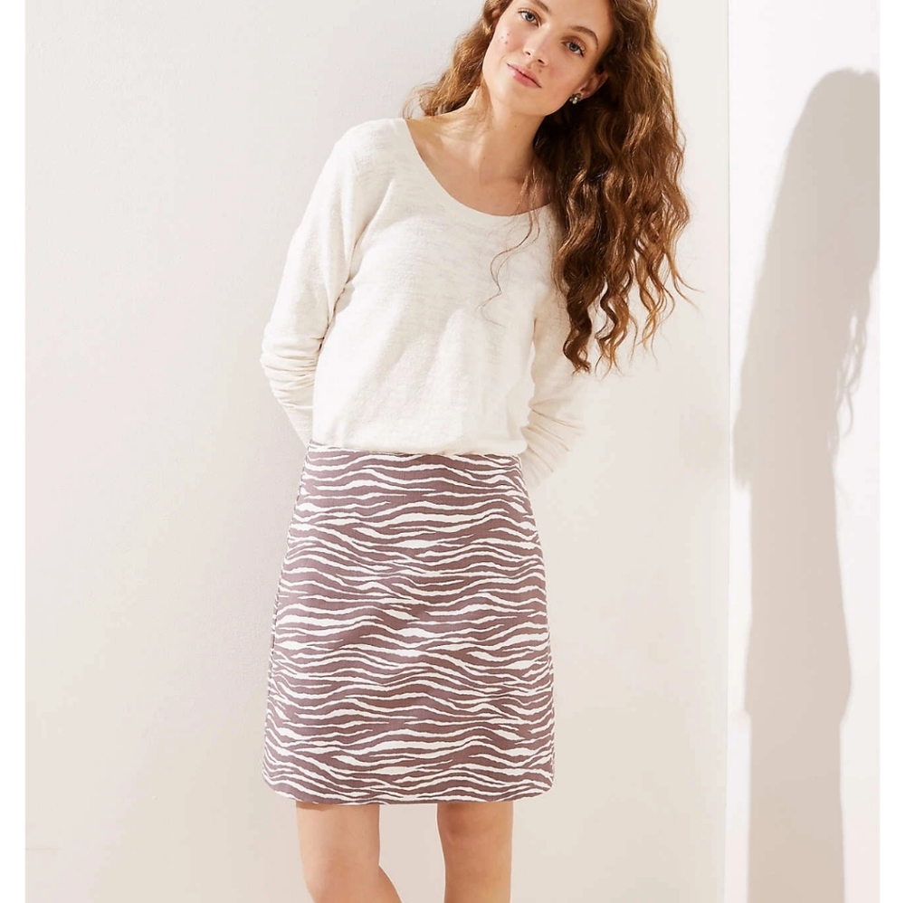 - Loft taupe animal print skirt nwt